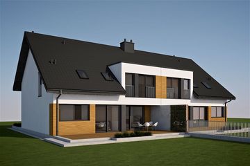  Projekt domu Wiktor G2 (bliźniak) energo (WRC2754) - projekt domu parterowego z poddaszem - Zdjęcie 1