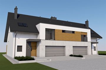  Projekt domu Wiktor G2 (bliźniak) energo (WRC2754) - projekt domu parterowego z poddaszem - Zdjęcie 2