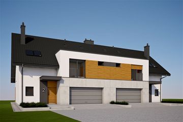  Projekt domu Wiktor G2 (bliźniak) energo (WRC2754) - projekt domu parterowego z poddaszem - Zdjęcie 3