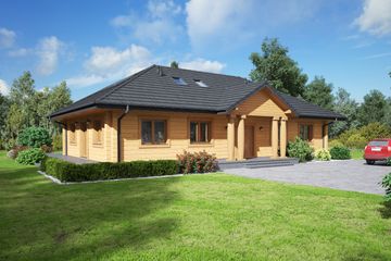  Projekt domu Dąbie dw (KRP2297) - projekt domu parterowego z poddaszem - Zdjęcie 1