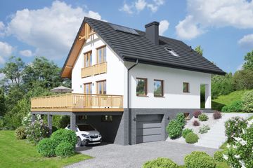  Projekt domu Bartne 39 (KRP2298) - projekt domu parterowego z poddaszem - Zdjęcie 1