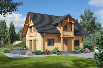  Projekt domu Paczków 3 dws (KRP2302) - projekt domu parterowego z poddaszem - Zdjęcie 1