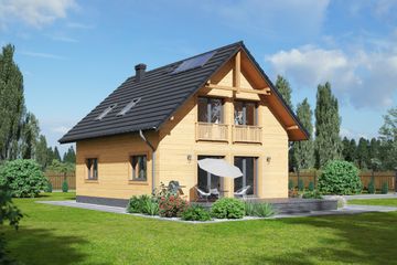  Projekt domu Paczków 3 dws (KRP2302) - projekt domu parterowego z poddaszem - Zdjęcie 2