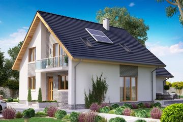  Projekt domu BS-56 wariant 1, dwulokalowy (JGC1219) - projekt domu parterowego z poddaszem - Zdjęcie 3