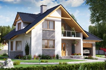  Projekt domu BW-10 wariant 4 (JGC1220) - projekt domu parterowego z poddaszem - Zdjęcie 2