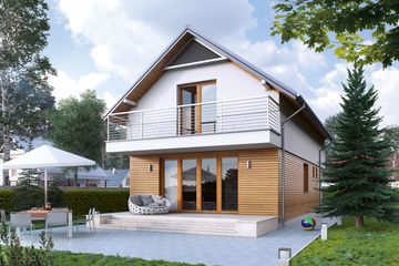  Projekt domu Koliber 5 (BSA2237) - projekt domu parterowego z poddaszem - Zdjęcie 2