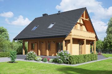  Projekt domu Świdnica mała dw 43 (KRP2304) - projekt domu parterowego z poddaszem - Zdjęcie 1