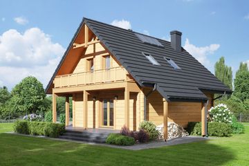 Projekt domu Świdnica mała dw 43 (KRP2304) - projekt domu parterowego z poddaszem - Zdjęcie 2