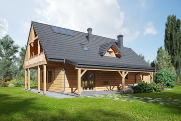  Projekt domu Milicz m12 (KRP2305) - projekt domu parterowego z poddaszem - Zdjęcie 2