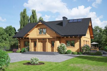  Projekt domu Chmielów dw 29 (KRP2308) - projekt domu parterowego z poddaszem - Zdjęcie 1