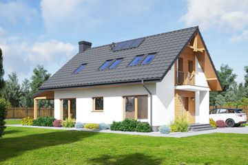  Projekt domu Głogoczów 3m (KRP2310) - projekt domu parterowego z poddaszem - Zdjęcie 2