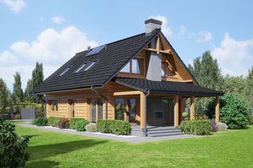  Projekt domu Głogoczów 13 dws (KRP2312) - projekt domu parterowego z poddaszem - Zdjęcie 1