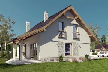  Projekt domu Julia III z garażem 1-st. [A1] (WRF2033) - projekt domu parterowego z poddaszem - Zdjęcie 2