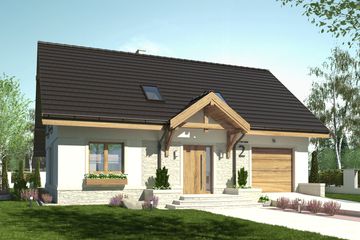  Projekt domu Julia III z garażem 1-st. [A1] (WRF2033) - projekt domu parterowego z poddaszem - Zdjęcie 1