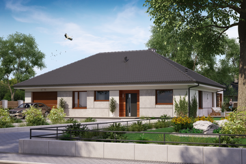  Projekt domu KA14 SZ (PKT1102) - projekt domu parterowego - Zdjęcie 1