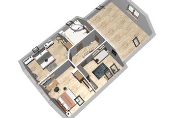  Projekt domu Jaskółka 7 z garażem 2-st. (WRL1060) - projekt domu parterowego z poddaszem - Zdjęcie 4