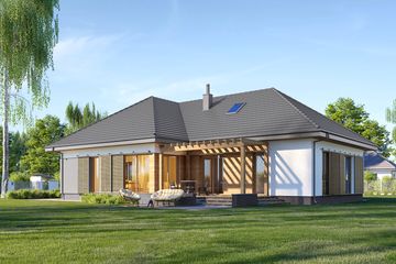  Projekt domu E-251 (WAX1156) - projekt domu parterowego - Zdjęcie 1