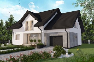  Projekt domu Borneo (SKA1091) - projekt domu parterowego z poddaszem - Zdjęcie 1