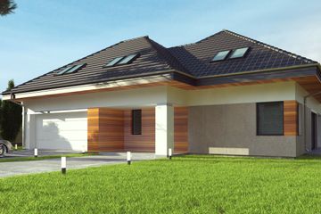  Projekt domu uA106 (WCB1161) - projekt domu parterowego z poddaszem - Zdjęcie 1