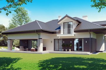  Projekt domu uA130 (WCB1172) - projekt domu parterowego z poddaszem - Zdjęcie 3