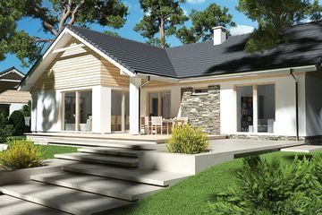  Projekt domu Evita Optima LUX (WRD2821) - projekt domu parterowego z poddaszem - Zdjęcie 4