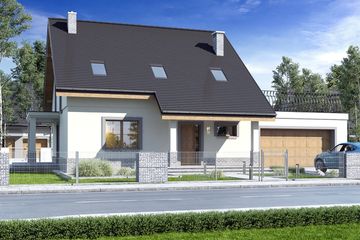  Projekt domu Strzyżyk II z garażem 2-st. [A1] (WRF2038) - projekt domu parterowego z poddaszem - Zdjęcie 1