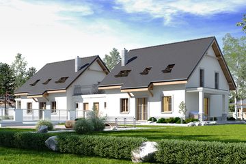  Projekt domu Strzyżyk II z garażem 1-st. bliźniak [A-BL] (WRF2039) - projekt domu parterowego z poddaszem - Zdjęcie 2