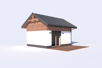  Projekt kuchni letniej KL16 szkielet drewniany kuchnia letnia/bud. gospodarczy (SLN2621) - projekt kuchni parterowego - Zdjęcie 4