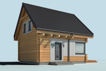  Projekt domu letniskowego Orlean 7 projekt domu letniskowego z bali drewnianych (SLN2625) - projekt domu letniskowego parterowego z poddaszem - Zdjęcie 4