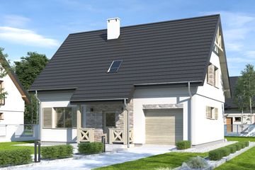  Projekt domu Iga styl z garażem 1-st. [A] (WRF2040) - projekt domu parterowego z poddaszem - Zdjęcie 1