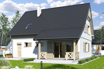  Projekt domu Iga styl z garażem 1-st. [A] (WRF2040) - projekt domu parterowego z poddaszem - Zdjęcie 2