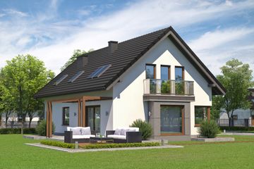  Projekt domu przy Alabastrowej 52 (KRK1557) - projekt domu parterowego z poddaszem - Zdjęcie 2