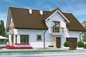  Projekt domu przy Alabastrowej 42 (KRK1553) - projekt domu parterowego z poddaszem - Zdjęcie 1