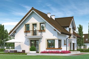  Projekt domu przy Alabastrowej 42 (KRK1553) - projekt domu parterowego z poddaszem - Zdjęcie 2