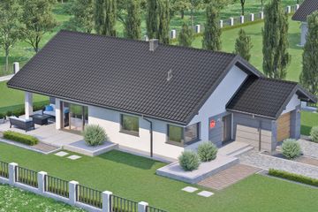  Projekt domu przy Pastelowej 17 D bis (KRK1566) - projekt domu parterowego - Zdjęcie 2