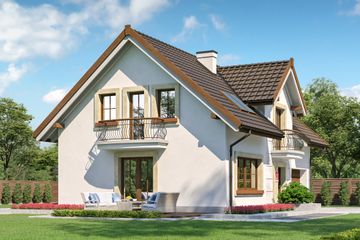  Projekt domu przy Alabastrowej 43 (KRK1554) - projekt domu parterowego z poddaszem - Zdjęcie 2