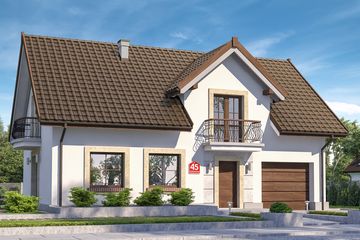  Projekt domu przy Alabastrowej 45 (KRK1555) - projekt domu parterowego z poddaszem - Zdjęcie 1