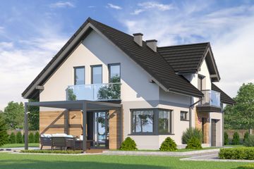  Projekt domu przy Alabastrowej 47 (KRK1556) - projekt domu parterowego z poddaszem - Zdjęcie 2