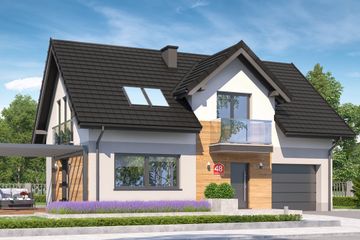  Projekt domu przy Alabastrowej 48 (KRK1579) - projekt domu parterowego z poddaszem - Zdjęcie 1