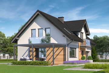  Projekt domu przy Alabastrowej 48 (KRK1579) - projekt domu parterowego z poddaszem - Zdjęcie 2