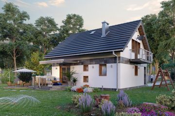  Projekt domu Calineczka (98) (KRD1390) - projekt domu parterowego z poddaszem - Zdjęcie 3