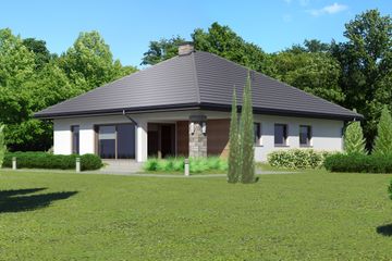  Projekt domu przy Kwiatowej 5 bis (KRK1564) - projekt domu parterowego - Zdjęcie 2