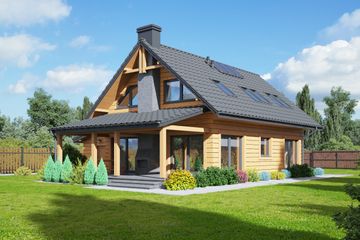 Projekt domu Głogoczów 3 dws (KRP2314) - projekt domu parterowego z poddaszem - Zdjęcie 1