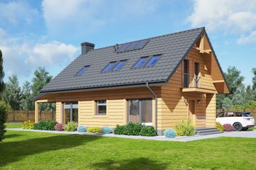  Projekt domu Głogoczów 3 dws (KRP2314) - projekt domu parterowego z poddaszem - Zdjęcie 2