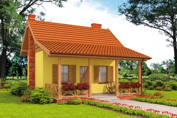  Projekt domu Bari C szkielet drewniany, dom mieszkalny, całoroczny (SLN2628) - projekt domu parterowego z poddaszem - Zdjęcie 1