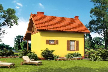  Projekt domu Bari C szkielet drewniany, dom mieszkalny, całoroczny (SLN2628) - projekt domu parterowego z poddaszem - Zdjęcie 2