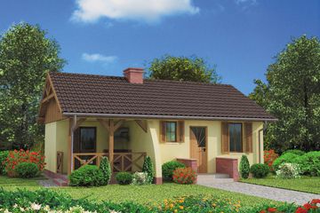  Projekt domu Arosa C szkielet drewniany, dom mieszkalny, całoroczny (SLN2634) - projekt domu parterowego - Zdjęcie 1