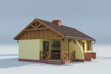  Projekt domu Arosa C szkielet drewniany, dom mieszkalny, całoroczny (SLN2634) - projekt domu parterowego - Zdjęcie 3