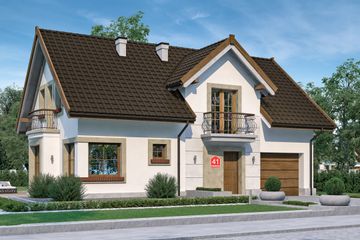  Projekt domu przy Alabastrowej 41 (KRK1582) - projekt domu parterowego z poddaszem - Zdjęcie 1