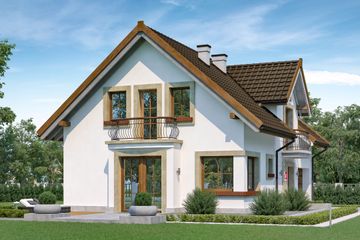  Projekt domu przy Alabastrowej 41 (KRK1582) - projekt domu parterowego z poddaszem - Zdjęcie 2